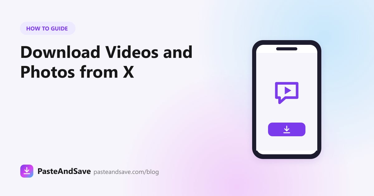 Phone showing a post bubble with a play button for saving videos from X