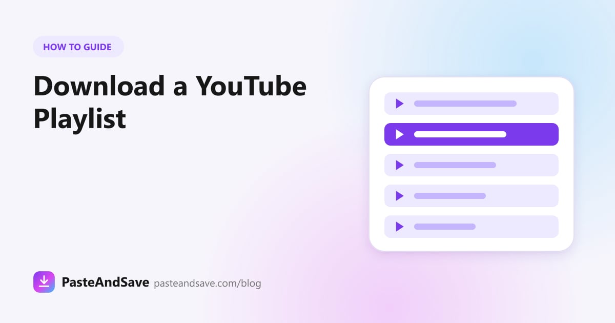 A list of videos with one selected, for downloading from a playlist