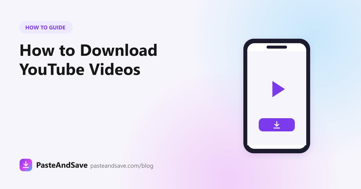 Phone showing a play button and a download button for saving YouTube videos