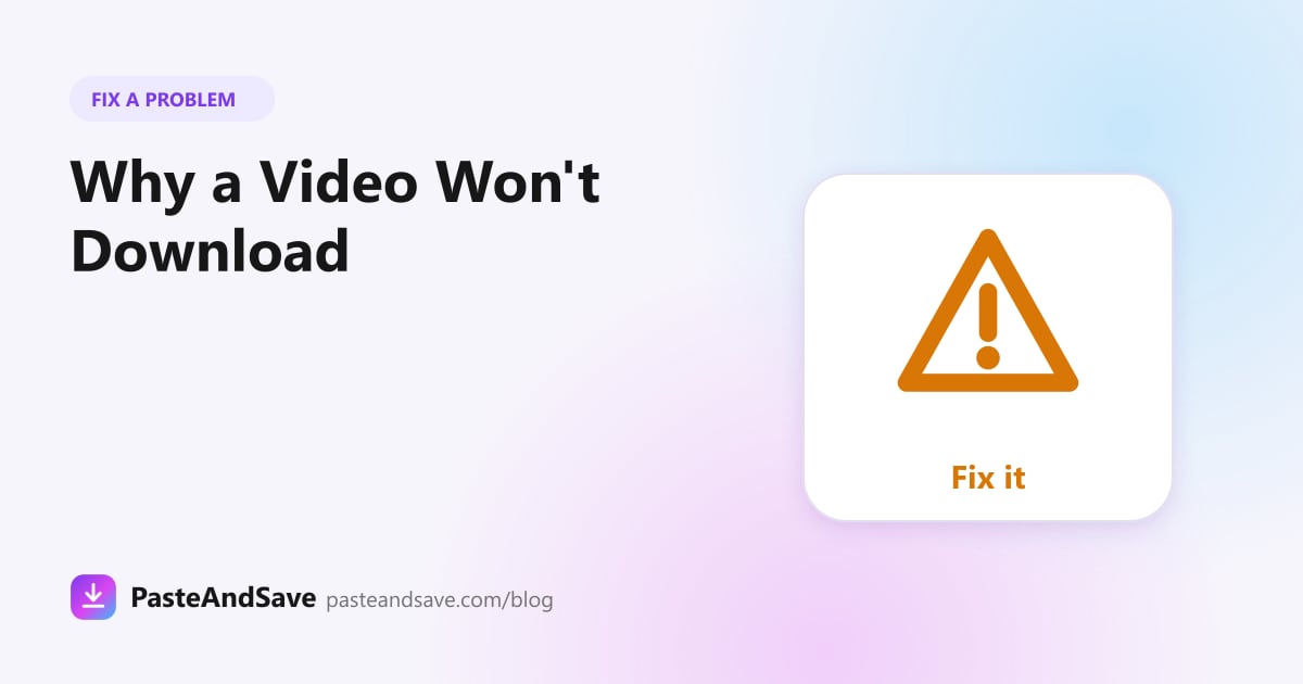 Warning sign representing a video that will not download